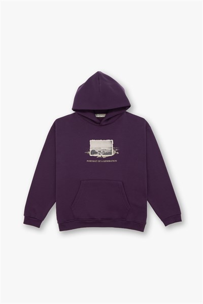 Portrait of a Generation Oversize Sweatshirt Erkek Mor