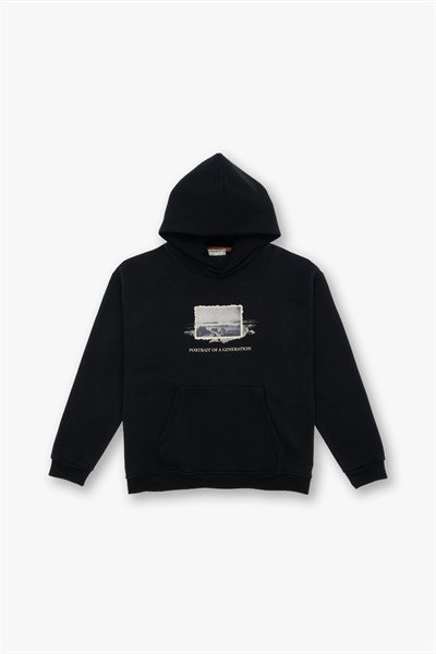 Portrait of a Generation Oversize Sweatshirt Kadın Siyah