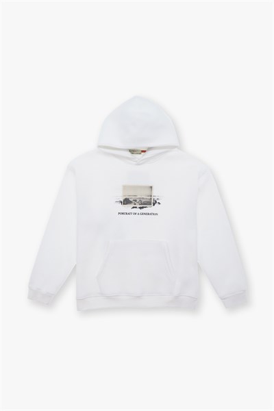 Portrait of a Generation Oversize Sweatshirt Erkek Ekru