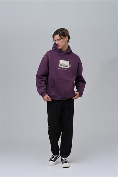 Portrait of a Generation Oversize Sweatshirt Erkek Mor