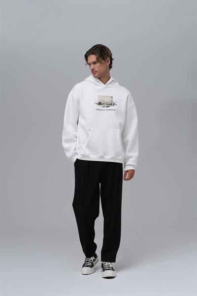 Portrait of a Generation Oversize Sweatshirt Erkek Ekru