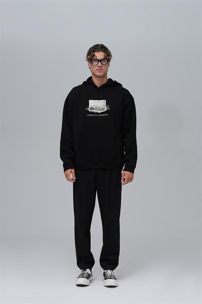Portrait of a Generation Oversize Sweatshirt Erkek Siyah
