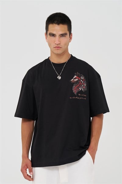 Quiet Resolve Oversize Fit Erkek Tişört Siyah