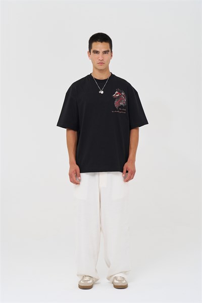 Quiet Resolve Oversize Fit Erkek Tişört Siyah