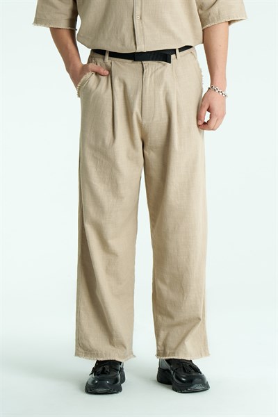 Rawen Oversize Erkek Pantolon Bej