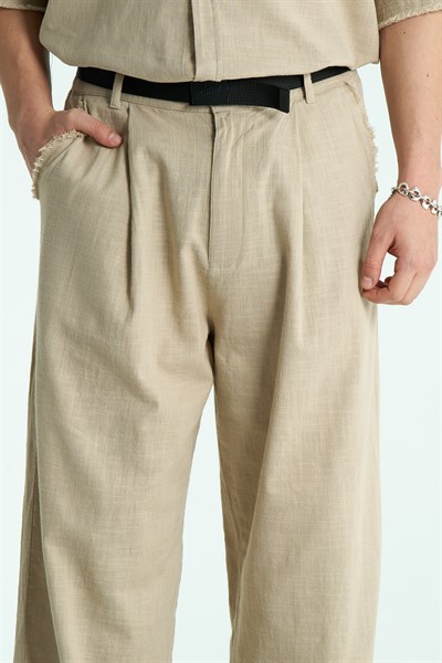 Rawen Oversize Erkek Pantolon Bej