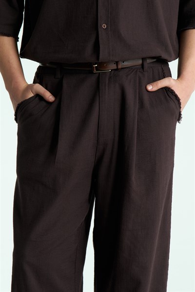 Rawen Oversize Erkek Pantolon Kahverengi
