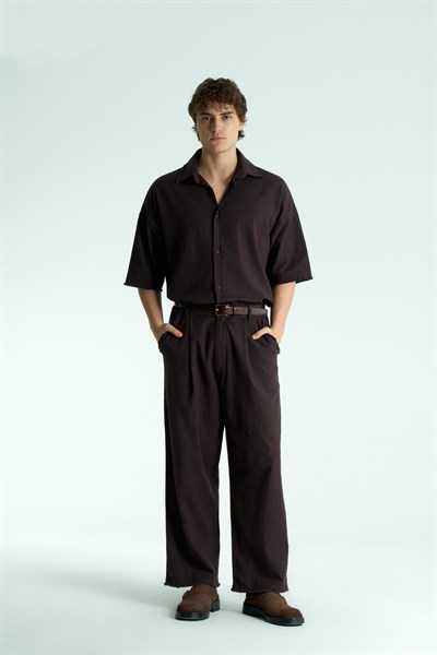 Rawen Oversize Erkek Pantolon Kahverengi