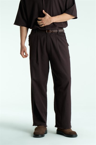 Rawen Oversize Erkek Pantolon Kahverengi