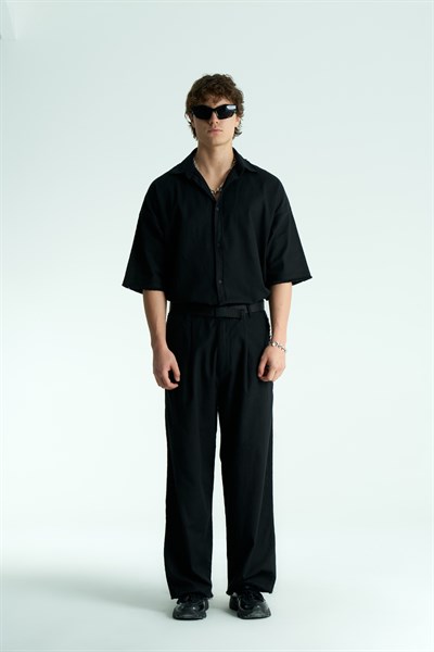 Rawen Oversize Erkek Pantolon Siyah