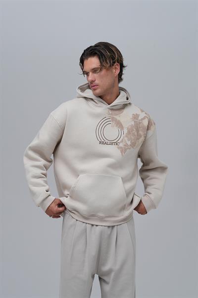 Realistic Oversize Sweatshirt Erkek Stone