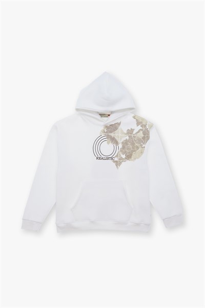 Realistic Oversize Sweatshirt Erkek Ekru