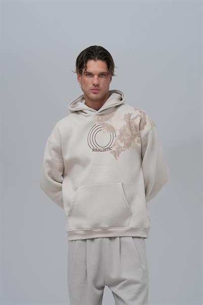 Realistic Oversize Sweatshirt Erkek Stone