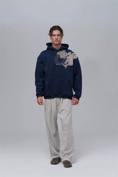 Realistic Oversize Sweatshirt Erkek İndigo