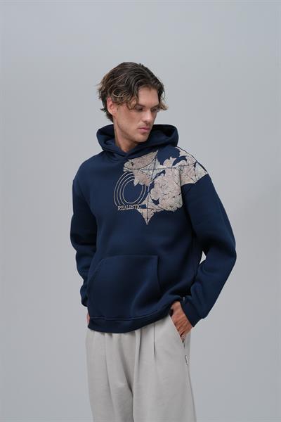 Realistic Oversize Sweatshirt Erkek İndigo