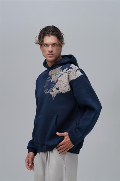Realistic Oversize Sweatshirt Erkek İndigo