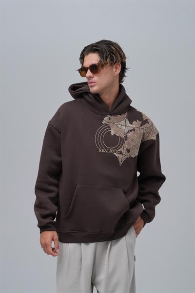 Realistic Oversize Sweatshirt Erkek Kahverengi