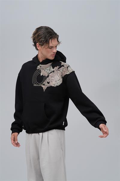 Realistic Oversize Sweatshirt Erkek Siyah