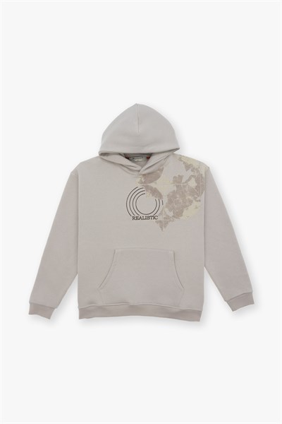 Realistic Oversize Sweatshirt Erkek Stone