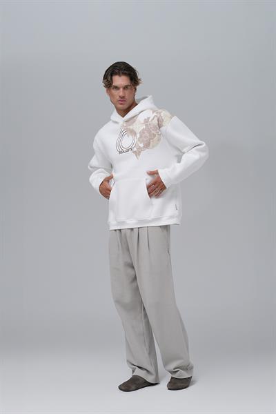 Realistic Oversize Sweatshirt Erkek Ekru