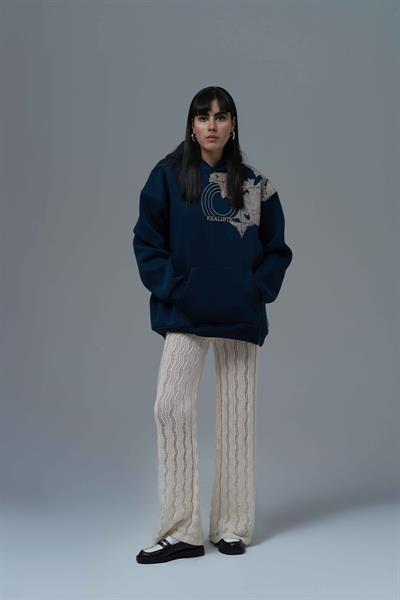 Realistic Oversize Sweatshirt Kadın İndigo
