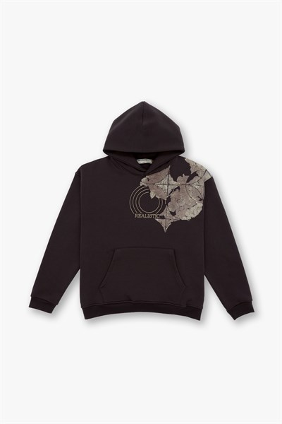 Realistic Oversize Sweatshirt Kadın Kahverengi