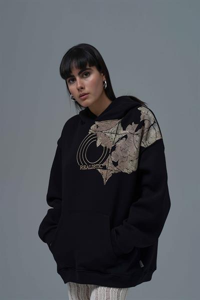 Realistic Oversize Sweatshirt Kadın Siyah