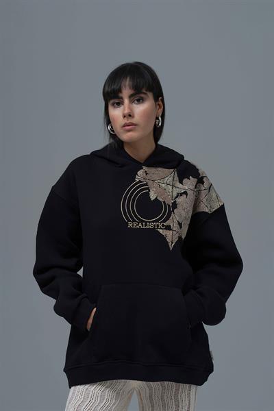 Realistic Oversize Sweatshirt Kadın Siyah