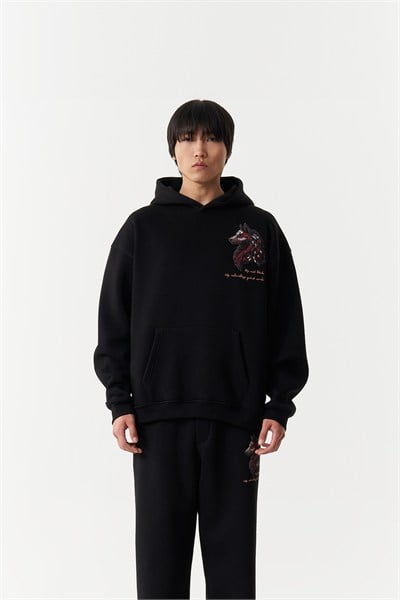 Relentless Instinct Oversize Erkek Sweatshirt Siyah