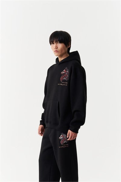 Relentless Instinct Oversize Erkek Sweatshirt Siyah