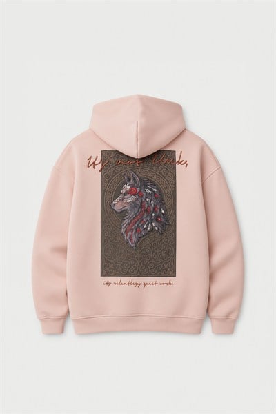 Relentless Instinct Oversize Erkek Sweatshirt Pembe