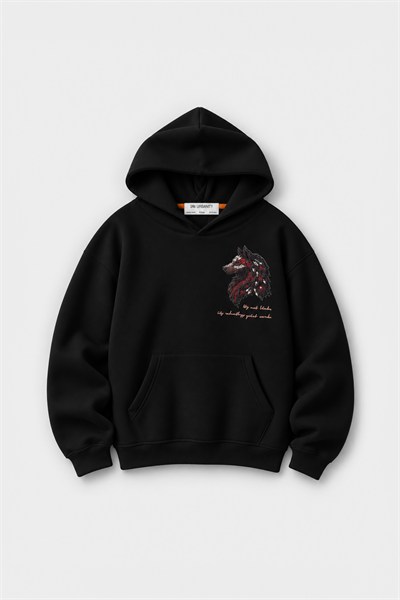 Relentless Instinct Oversize Erkek Sweatshirt Siyah