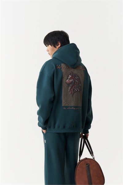 Relentless Instinct Oversize Erkek Sweatshirt Forest Yeşili