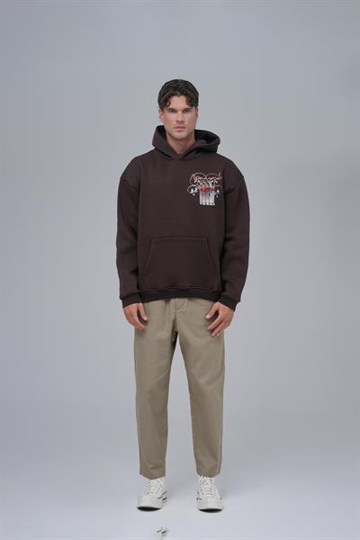 Renewed Flow Oversize Sweatshirt Erkek Kahverengi