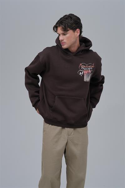 Renewed Flow Oversize Sweatshirt Erkek Kahverengi