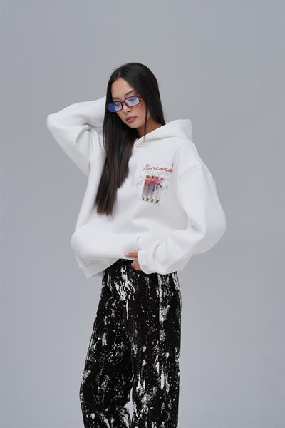Renewed Flow Oversize Sweatshirt Kadın Ekru