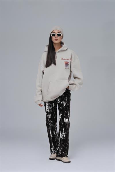 Renewed Flow Oversize Sweatshirt Kadın Stone