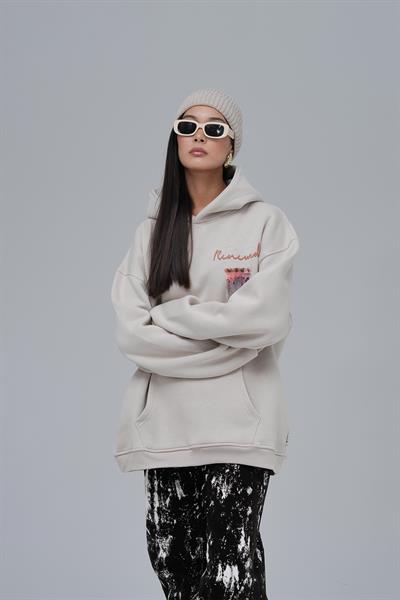 Renewed Flow Oversize Sweatshirt Kadın Stone