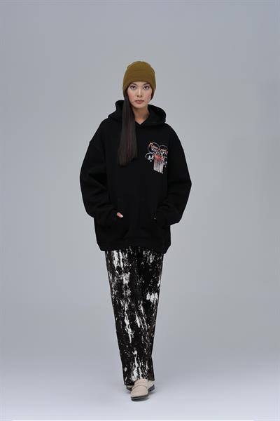 Renewed Flow Oversize Sweatshirt Kadın Siyah