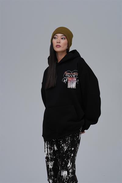 Renewed Flow Oversize Sweatshirt Kadın Siyah