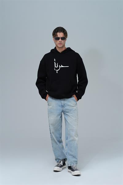 Roots & Freedom Oversize Sweatshirt Erkek Siyah