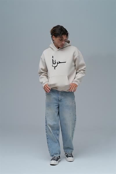 Roots & Freedom Oversize Sweatshirt Erkek Stone