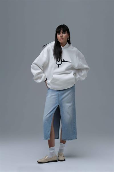 Roots & Freedom Oversize Sweatshirt Kadın Ekru