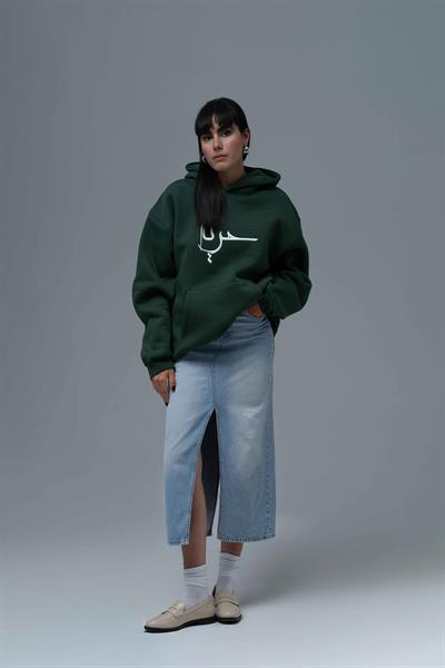 Roots & Freedom Oversize Sweatshirt Kadın Yeşil