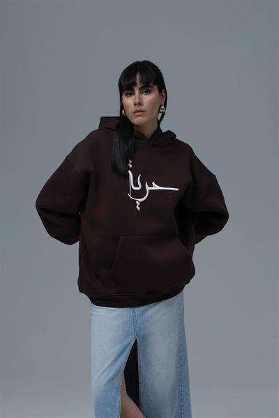 Roots & Freedom Oversize Sweatshirt Kadın Kahverengi