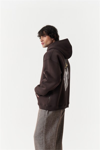 Sabr Heritage Oversize Erkek Sweatshirt Kahverengi