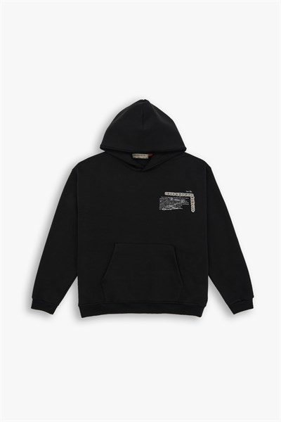 Sacred Geometry Oversize Sweatshirt Erkek Siyah
