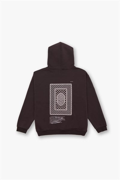 Sacred Geometry Oversize Sweatshirt Erkek Kahverengi