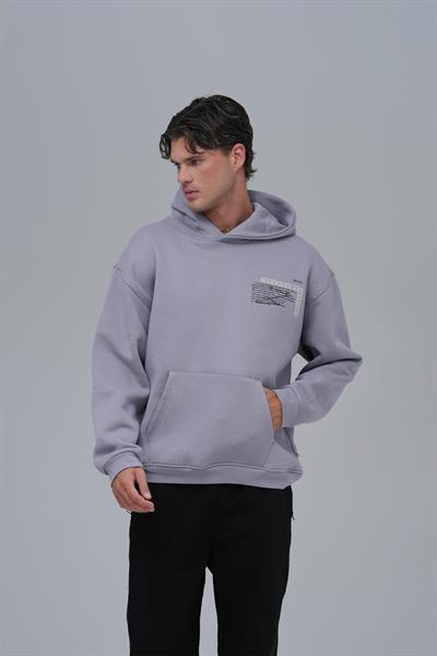 Sacred Geometry Oversize Sweatshirt Erkek Gri