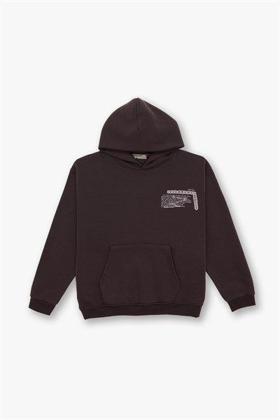 Sacred Geometry Oversize Sweatshirt Erkek Kahverengi
